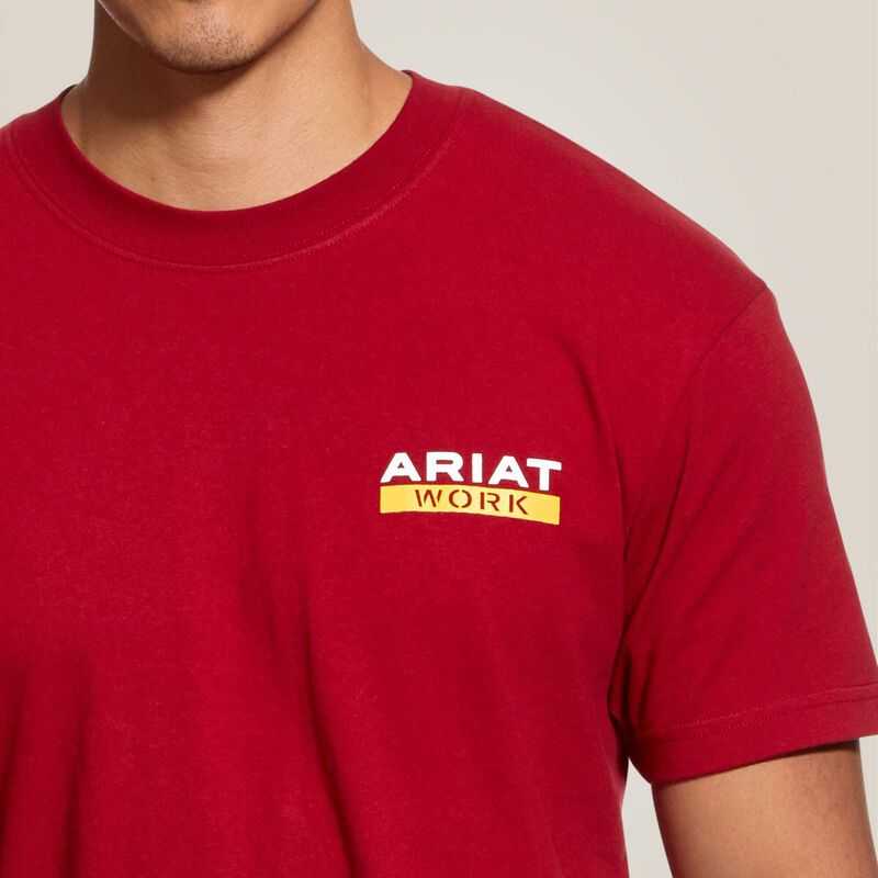 Ariat Rebar Cotton Strong Roughneck Graphic T-Shirt Red | 457XCZWGQ