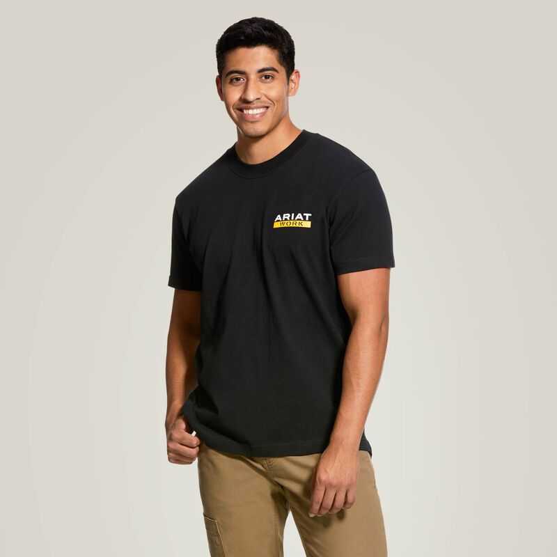 Ariat Rebar Cotton Strong Roughneck Graphic T-Shirt Black | 192TRWCUM