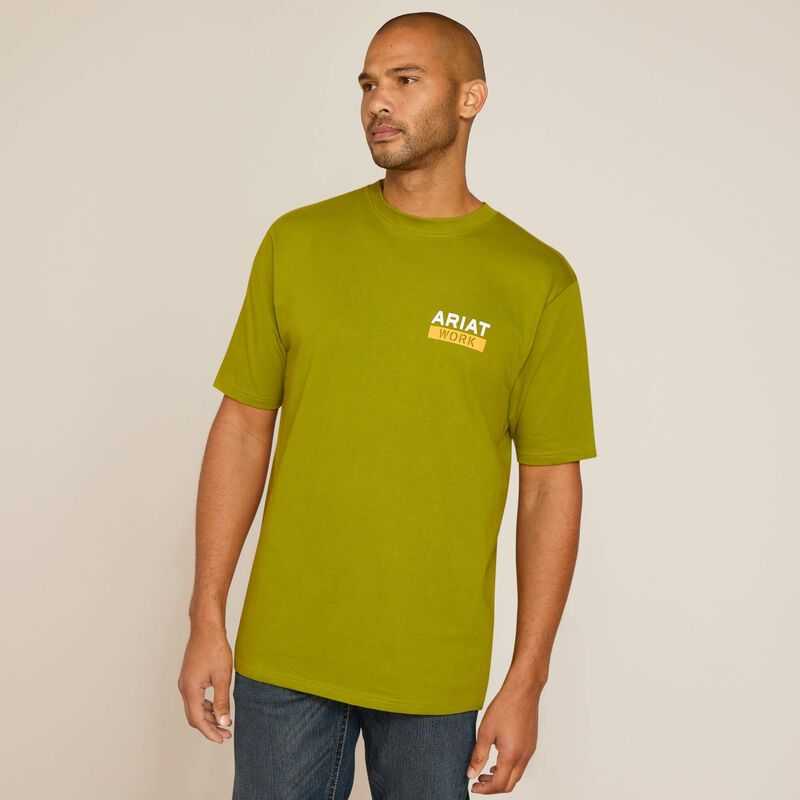 Ariat Rebar Cotton Strong Roughneck Graphic T-Shirt Green | 563JNSFHZ