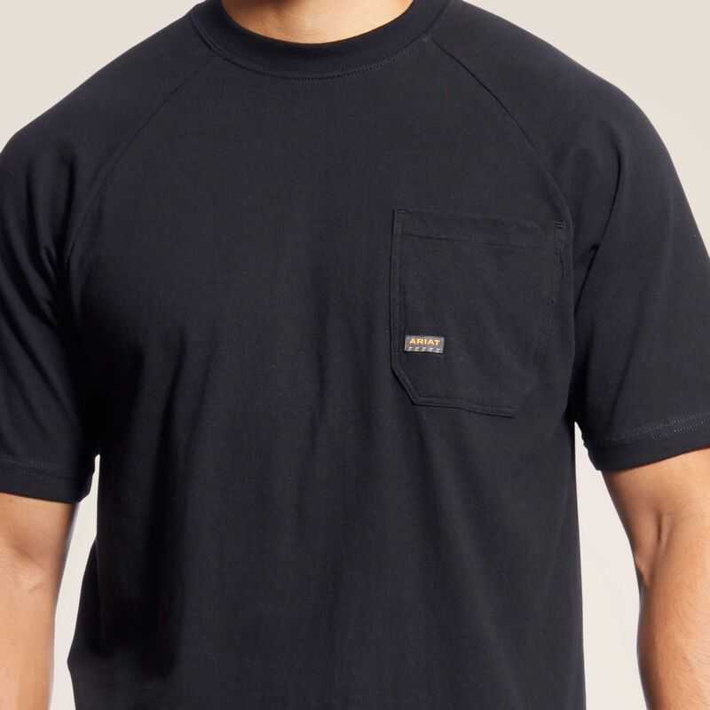 Ariat Rebar Cotton Strong T-Shirt Black | 985SDJEYP