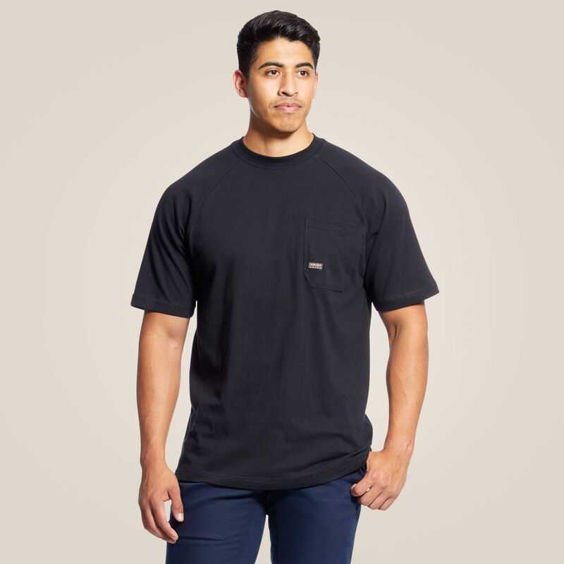 Ariat Rebar Cotton Strong T-Shirt Black | 985SDJEYP