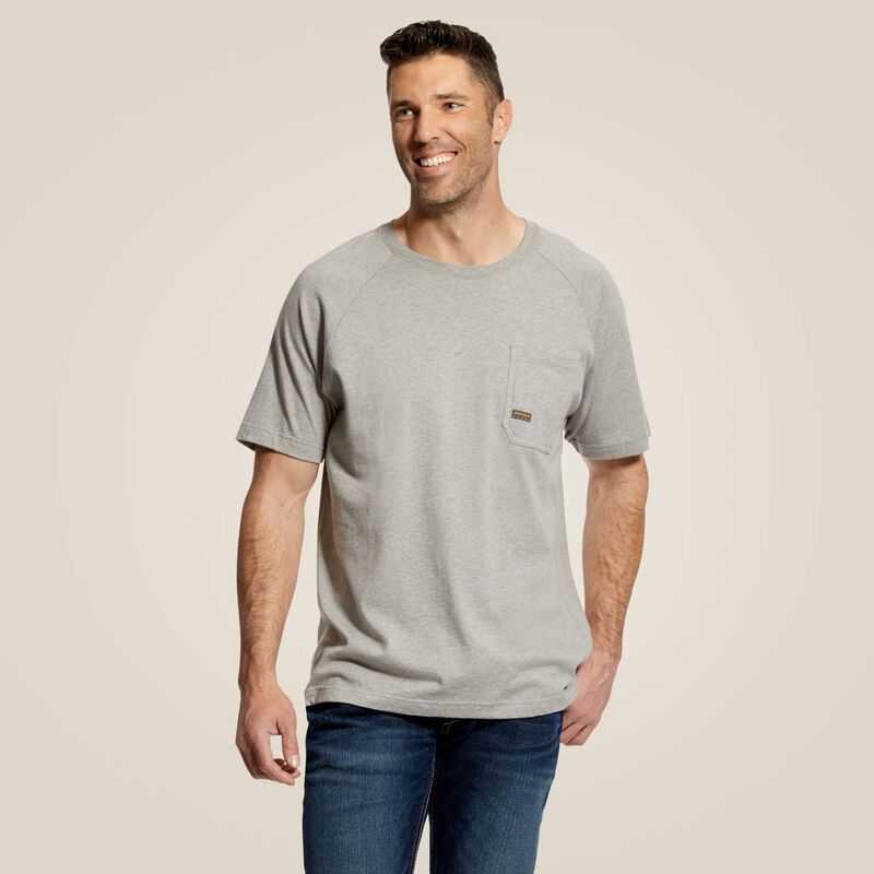 Ariat Rebar Cotton Strong T-Shirt Grey | 961FVLUYX