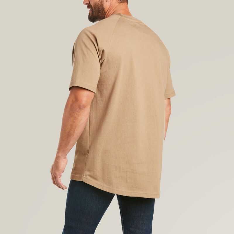 Ariat Rebar Cotton Strong T-Shirt Khaki | 519OUECGS