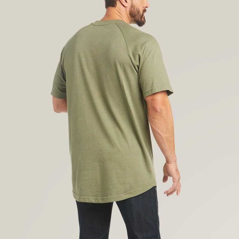 Ariat Rebar Cotton Strong T-Shirt Olive | 791TEPLXI