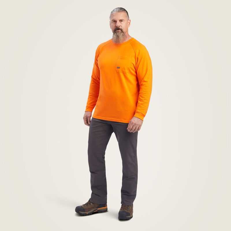 Ariat Rebar Cotton Strong T-Shirt Orange | 756YWNPSD