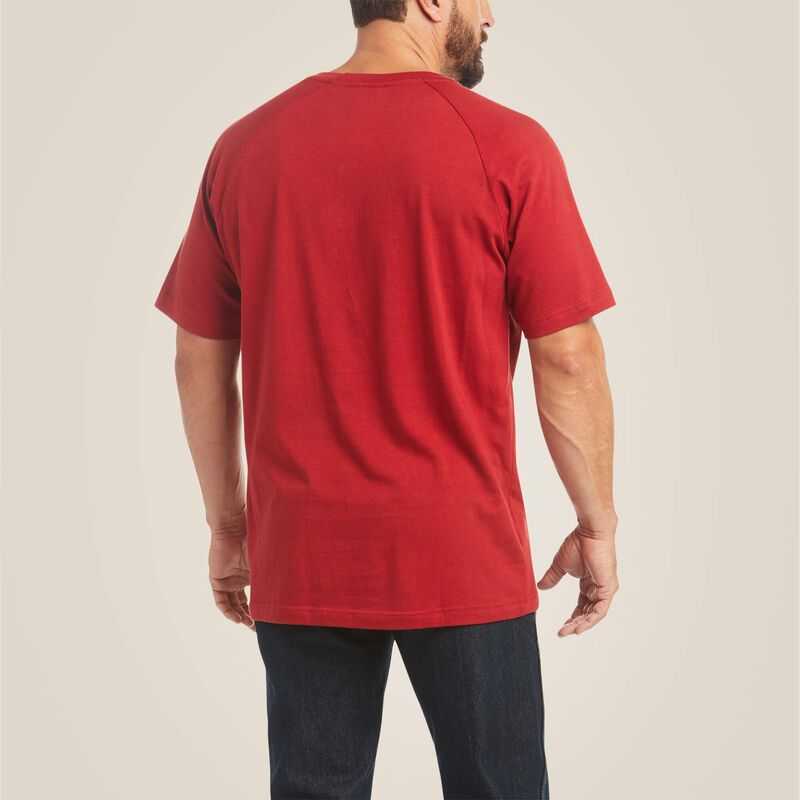 Ariat Rebar Cotton Strong T-Shirt Red | 582RDVPGO