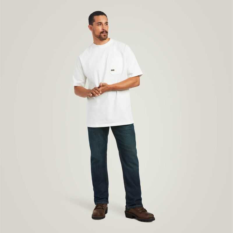 Ariat Rebar Cotton Strong T-Shirt White | 826HADLMZ