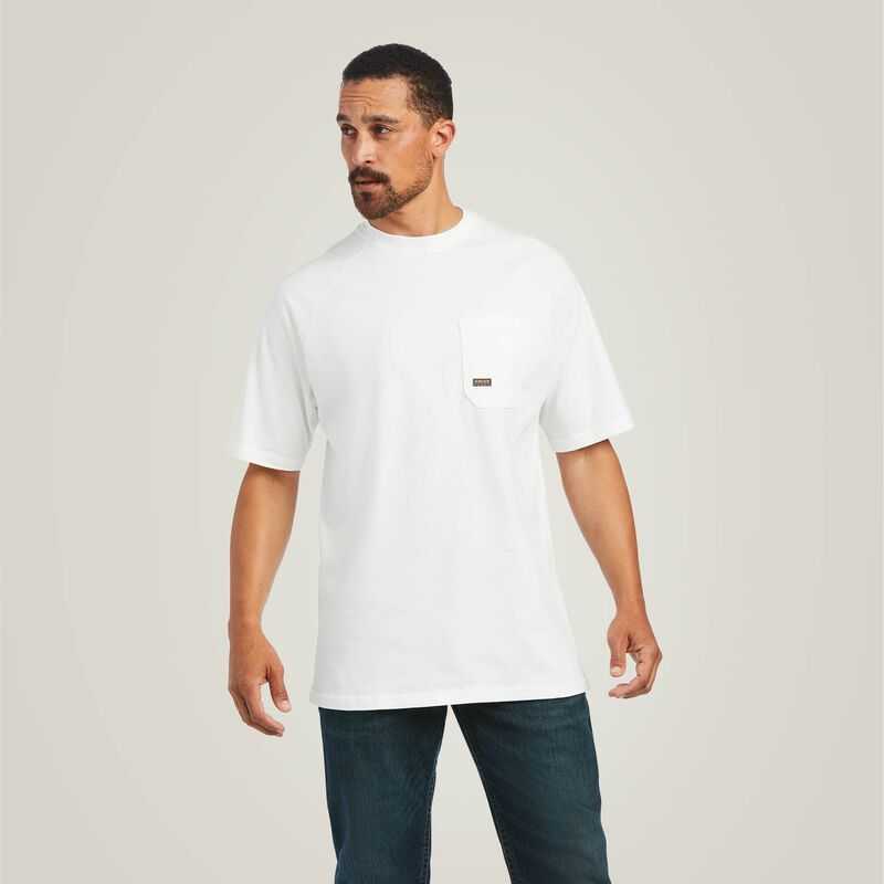 Ariat Rebar Cotton Strong T-Shirt White | 826HADLMZ