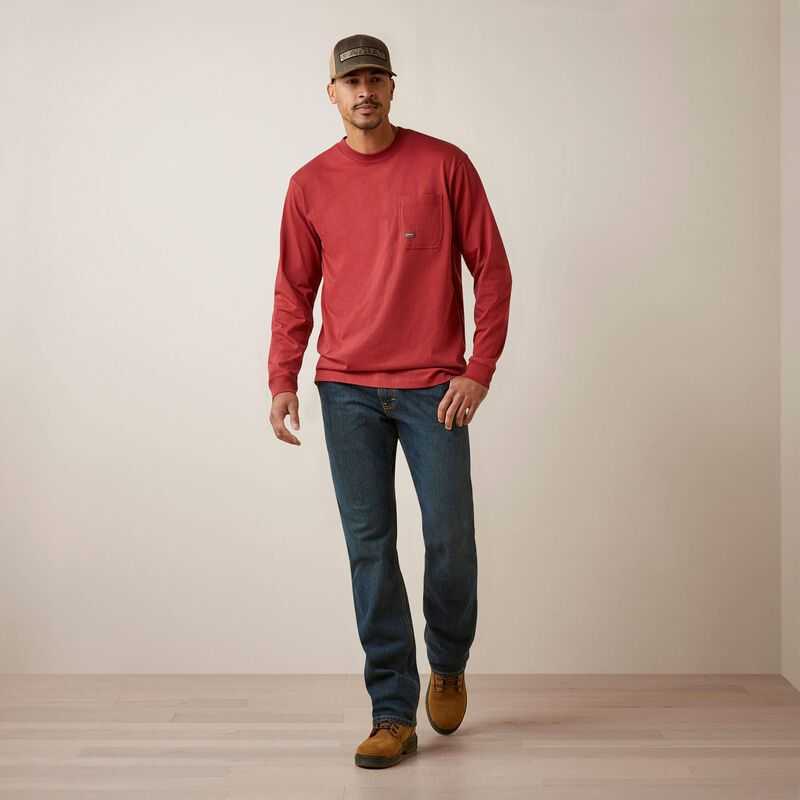 Ariat Rebar Cotton Strong Union City Dark Red | 590MYFQPZ