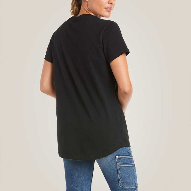 Ariat Rebar Cotton Strong V-Neck T-Shirt Black | 729XDOWKN