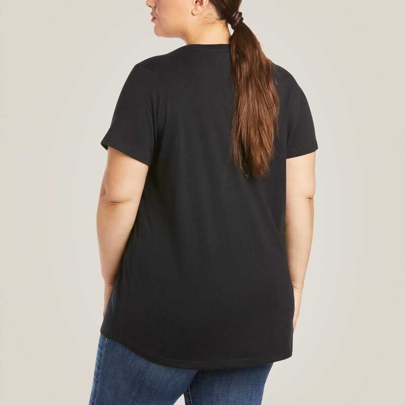 Ariat Rebar Cotton Strong V-Neck T-Shirt Black | 729XDOWKN