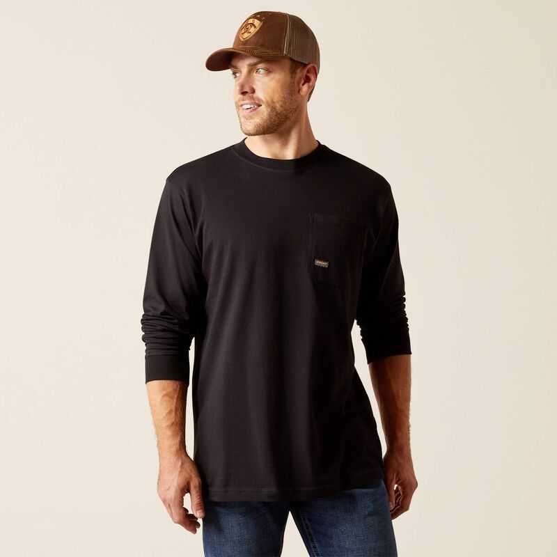 Ariat Rebar Cotton Strong WHLF T-Shirt Black | 564KYDBHS