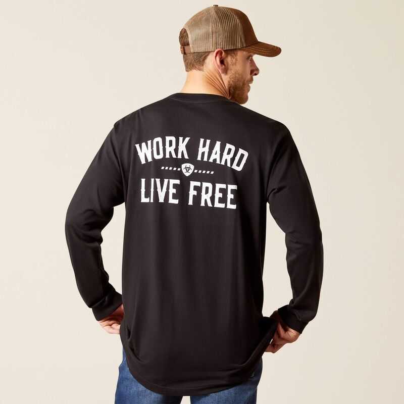 Ariat Rebar Cotton Strong WHLF T-Shirt Black | 564KYDBHS