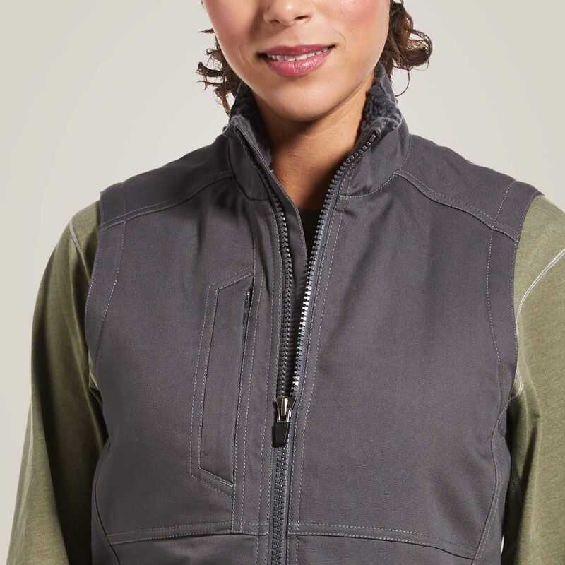 Ariat Rebar DuraCanvas Insulated Vest Grey | 932JNHMZO