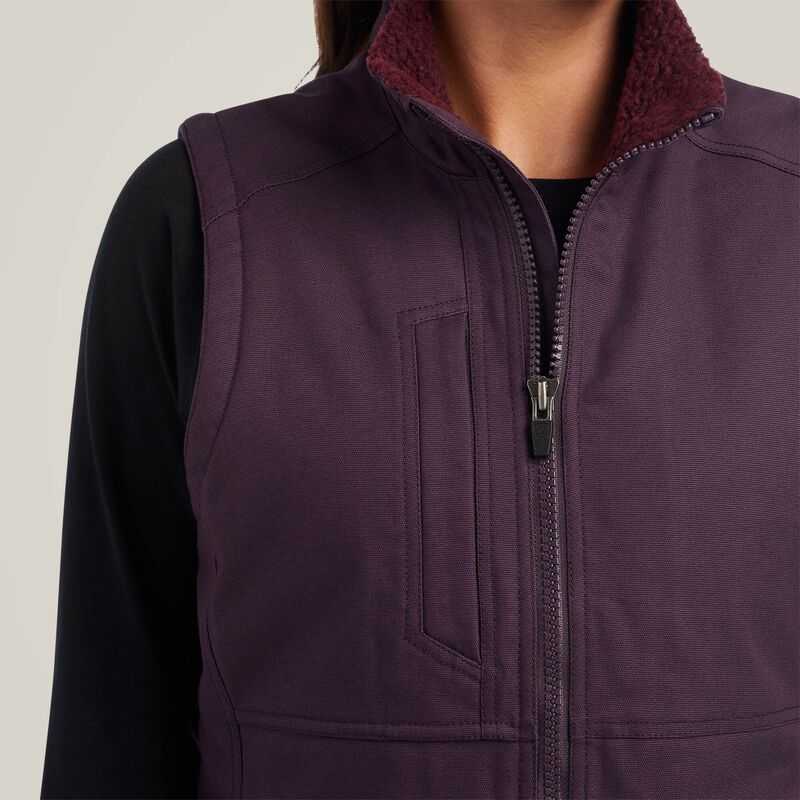 Ariat Rebar DuraCanvas Insulated Vest Purple | 612XWFAPD