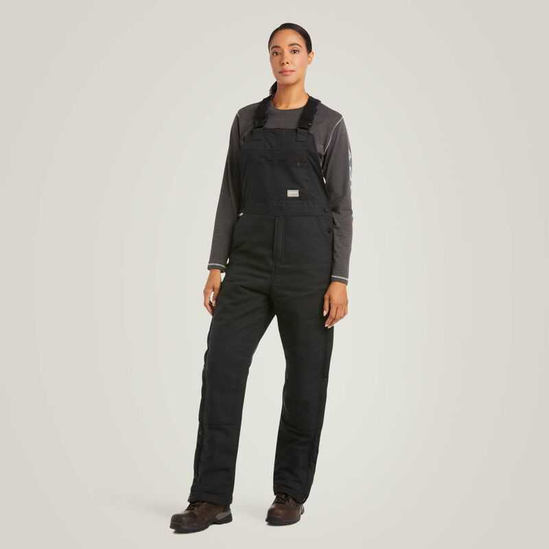 Ariat Rebar DuraCanvas Stretch Insulated Bib Black | 729OAFVYW