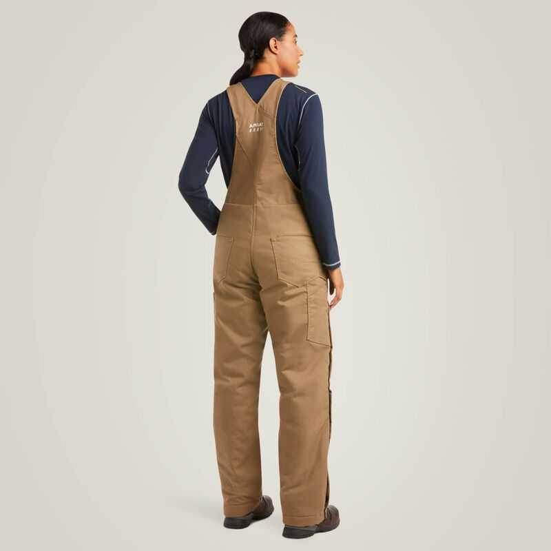 Ariat Rebar DuraCanvas Stretch Insulated Bib Khaki | 064LCNFJY