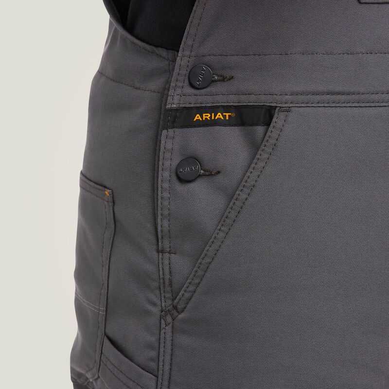 Ariat Rebar DuraCanvas Stretch Insulated Bib Grey | 839HKTOWU