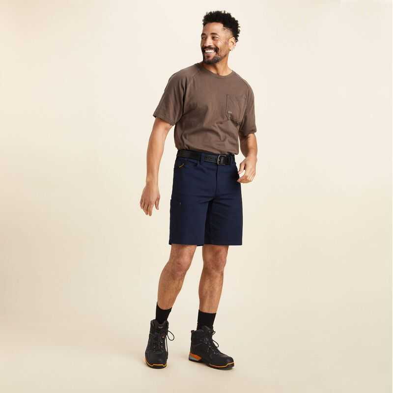 Ariat Rebar DuraStretch Made Tough 10' Short Navy | 794VWXAJB