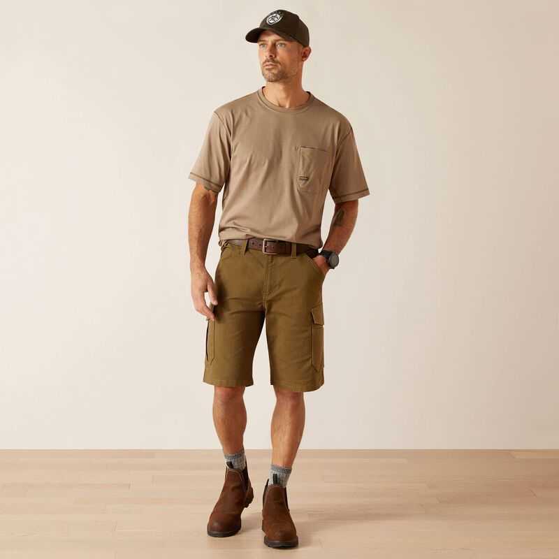 Ariat Rebar DuraStretch Made Tough Cargo 11' Short Dark Olive | 248XIWTZE