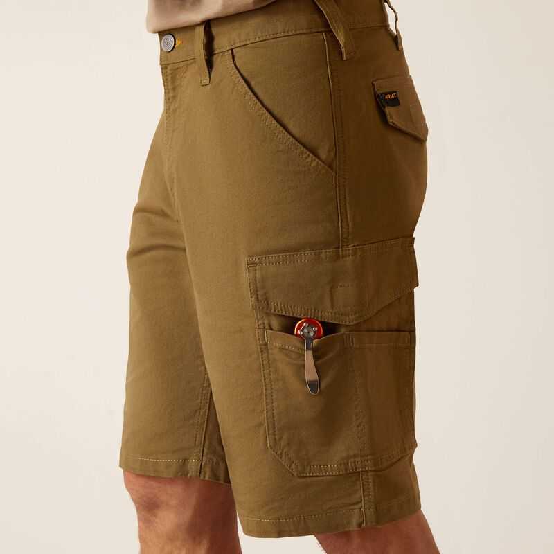 Ariat Rebar DuraStretch Made Tough Cargo 11' Short Dark Olive | 248XIWTZE