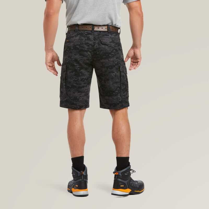 Ariat Rebar DuraStretch Made Tough Cargo 11' Short Black Camo | 709SHTNDI