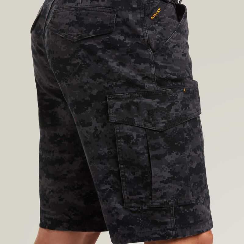 Ariat Rebar DuraStretch Made Tough Cargo 11' Short Black Camo | 709SHTNDI