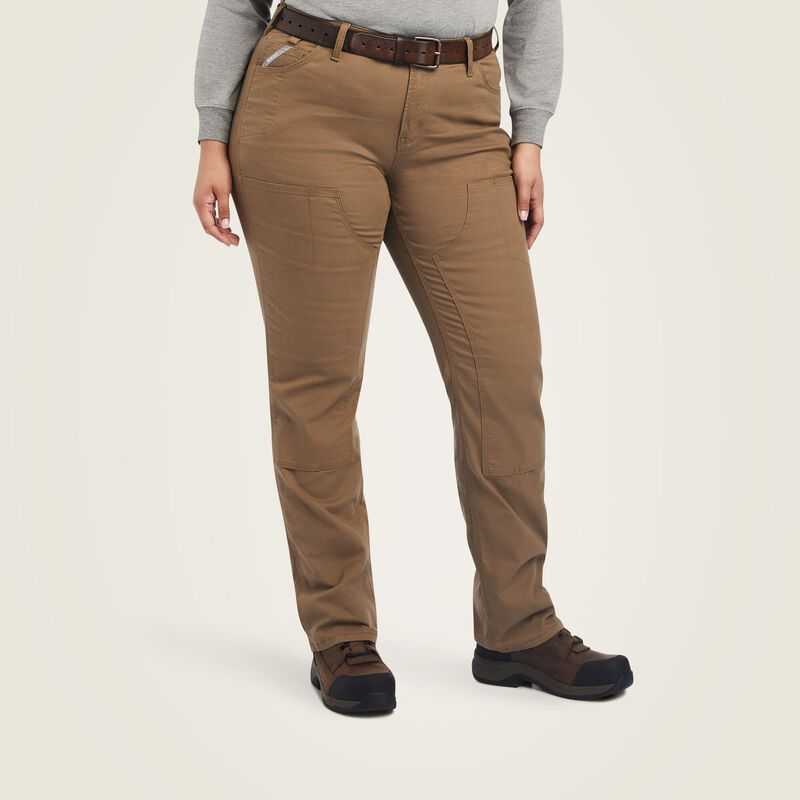 Ariat Rebar DuraStretch Made Tough Double Front Pant Khaki | 920NBOITY