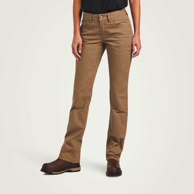 Ariat Rebar DuraStretch Made Tough Double Front Pant Khaki | 920NBOITY