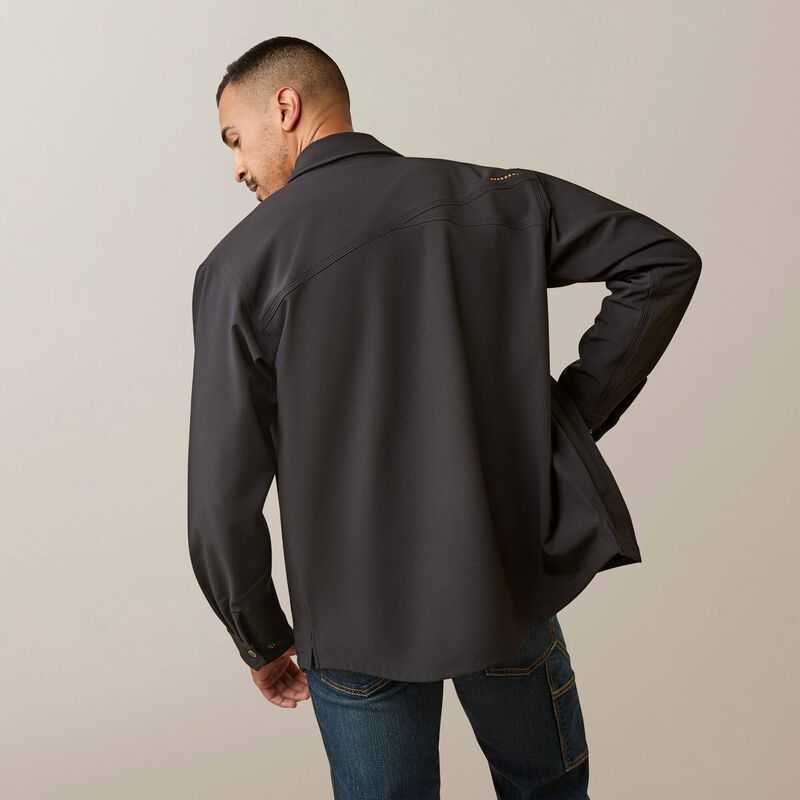 Ariat Rebar DuraStretch Utility Softshell Shirt Jacket Black | 493EWHJOL