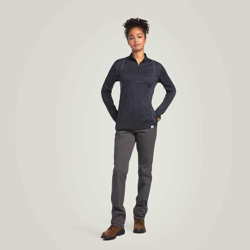 Ariat Rebar Evolution 1/2 Zip Top Black | 352HQACUM