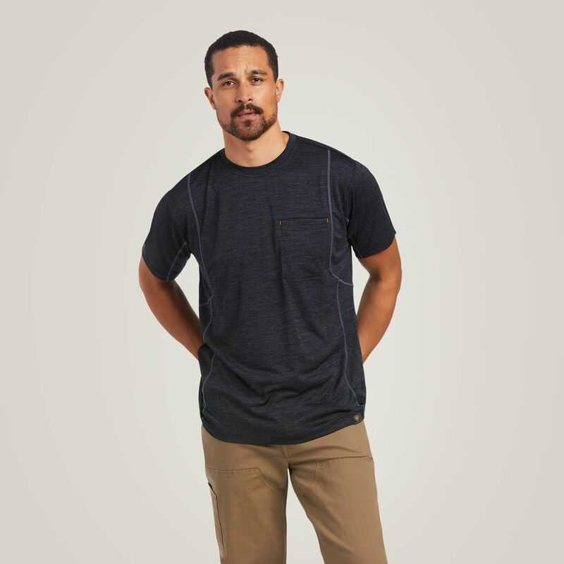 Ariat Rebar Evolution Athletic Fit T-Shirt Black | 628NOUZJF