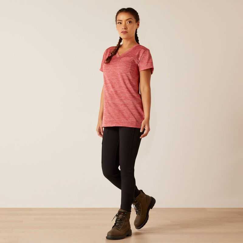 Ariat Rebar Evolution Logo T-Shirt Red | 069JLYAWC