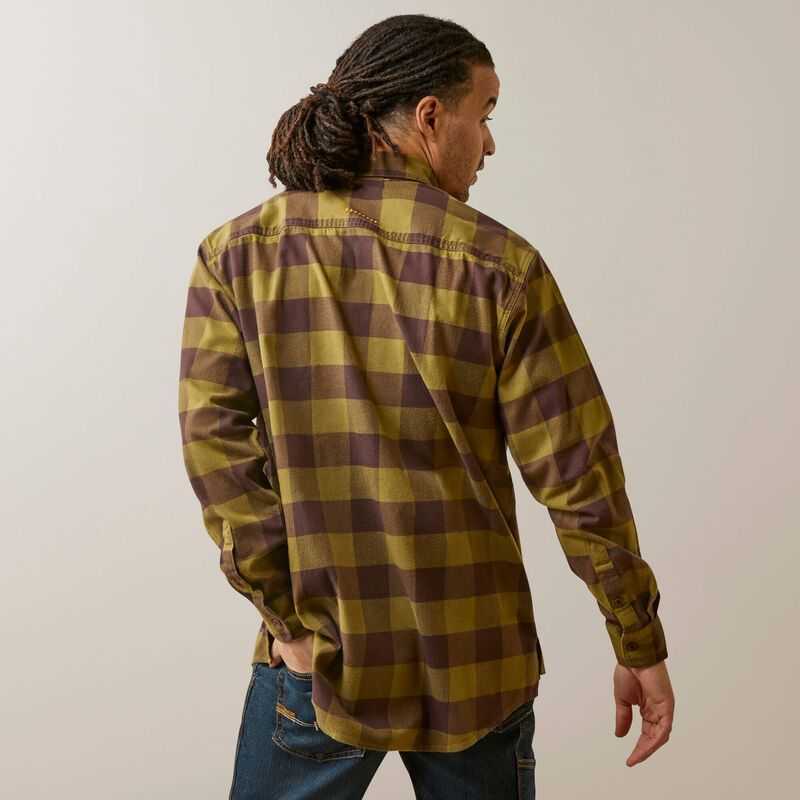 Ariat Rebar Flannel DuraStretch Work Shirt Avocado | 079NRIVSM