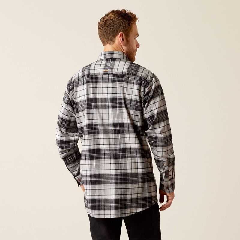 Ariat Rebar Flannel DuraStretch Work Shirt Grey | 571MPSDKX