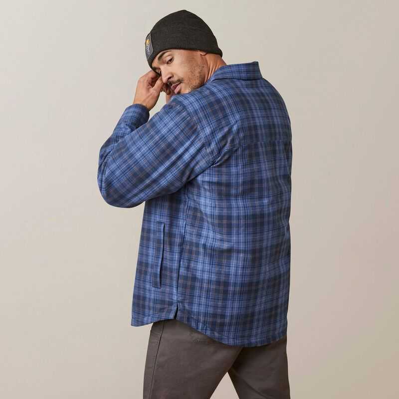 Ariat Rebar Flannel Insulated Shirt Jacket Blue | 905HZOKEI