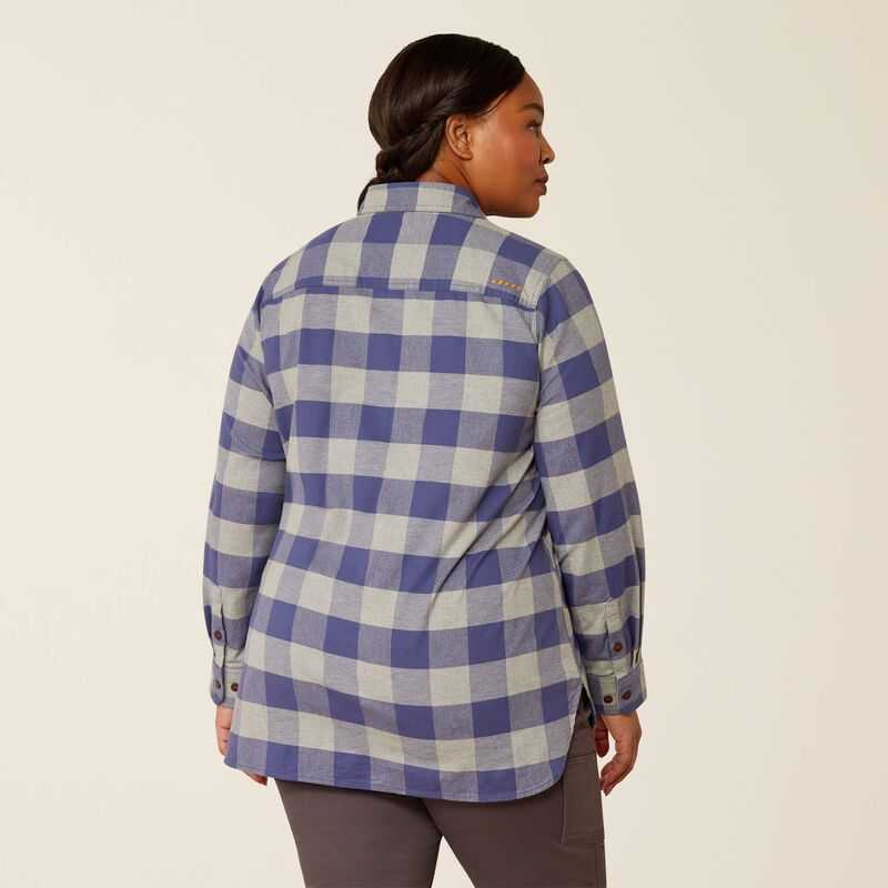 Ariat Rebar Flannel Tunic Blue Indigo | 275CSVZAQ