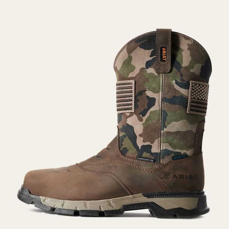 Ariat Rebar Flex Patriot Waterproof Composite Toe Work Boot Dark Brown | 847GQURAW