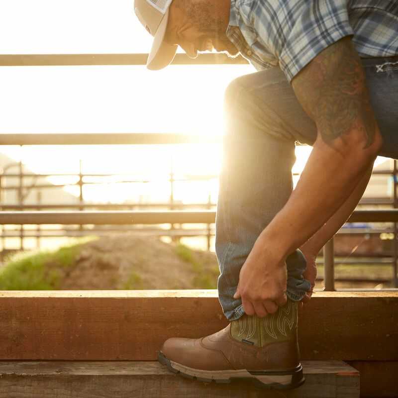 Ariat Rebar Flex Western Waterproof Work Boot Brown | 436FNVEOM