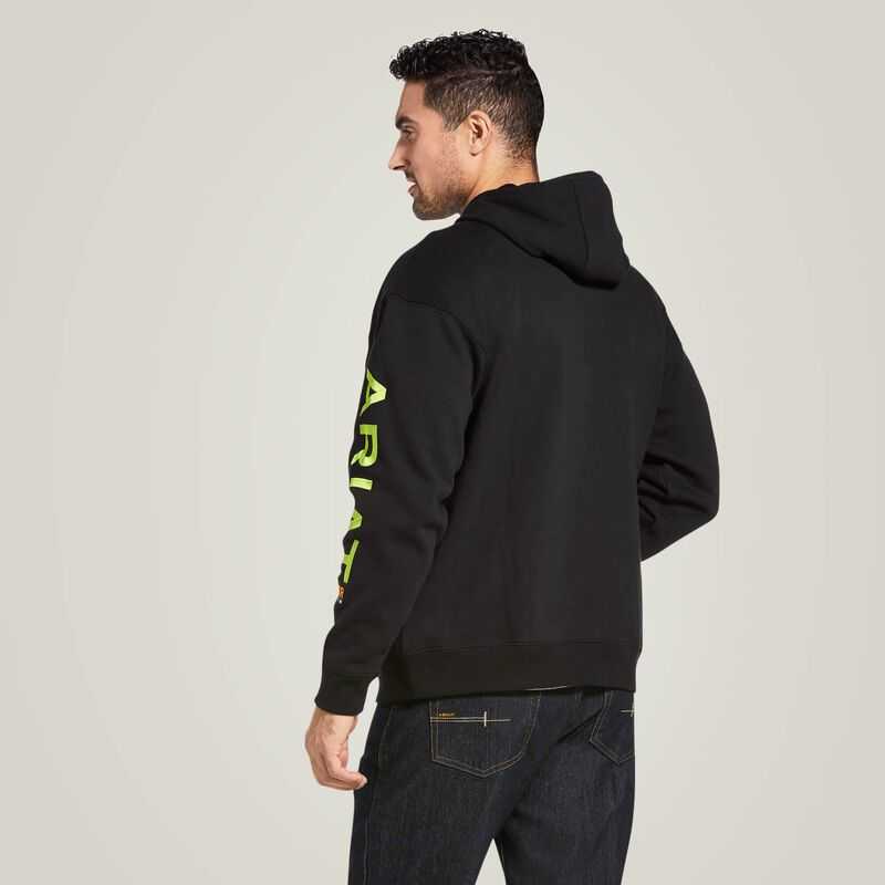 Ariat Rebar Graphic Hoodie Black / Light Green | 743FAWGQE