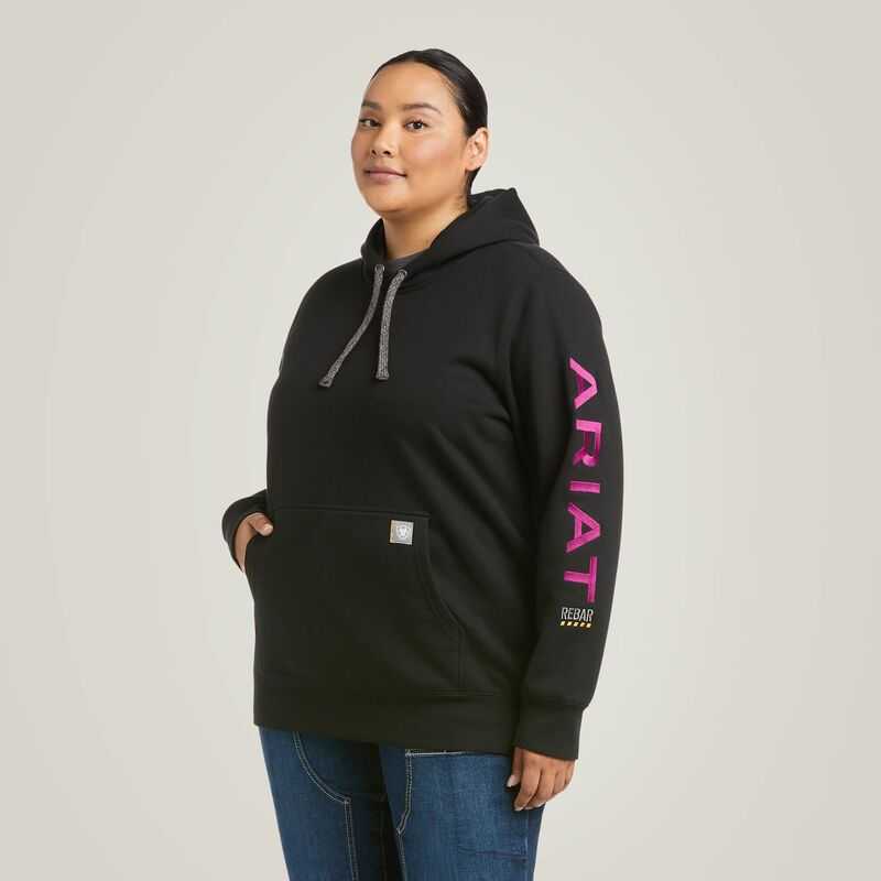 Ariat Rebar Graphic Hoodie Black / Purple | 598NWYMFC