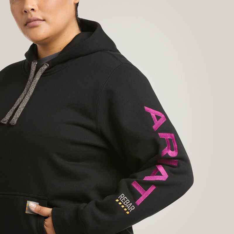 Ariat Rebar Graphic Hoodie Black / Purple | 598NWYMFC