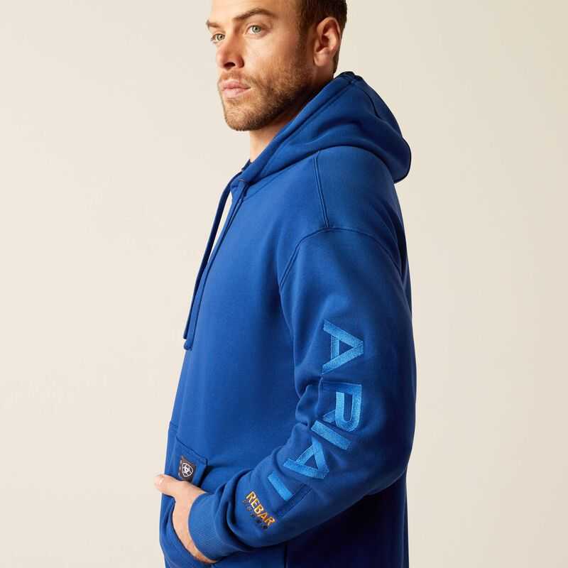 Ariat Rebar Graphic Hoodie Blue / Royal Blue | 479YLUNCZ