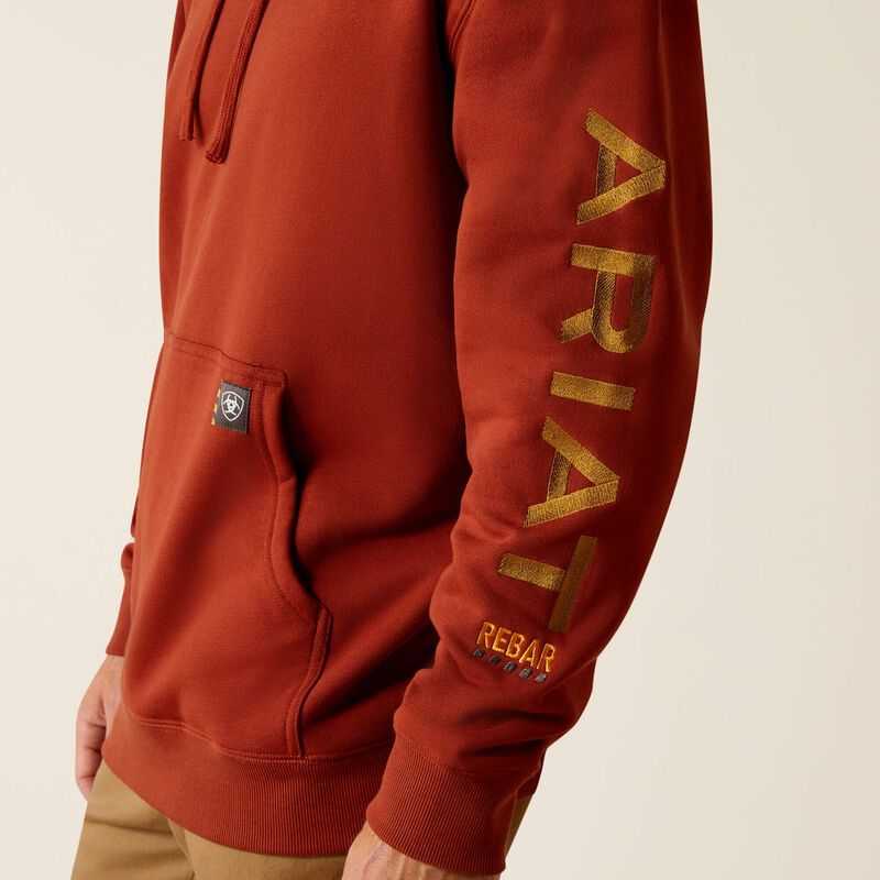 Ariat Rebar Graphic Hoodie Burnt Henna|cumin | 780ZMFHYL