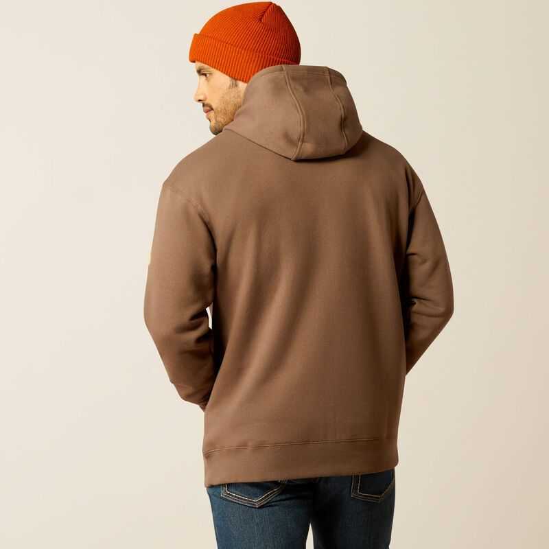 Ariat Rebar Graphic Hoodie Chocolate / Coffee | 046POWCUS