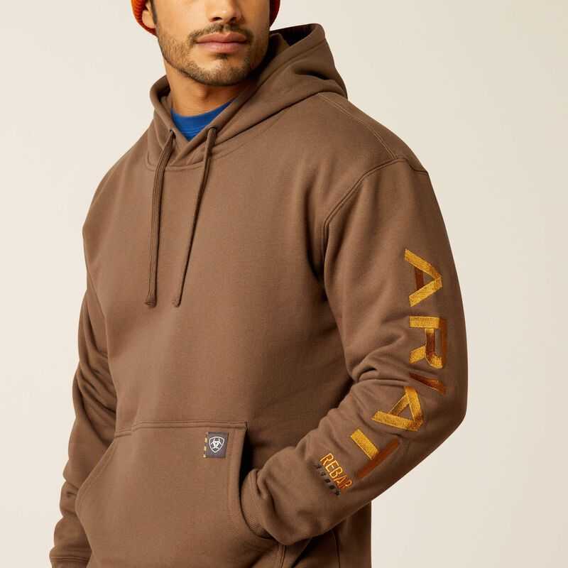 Ariat Rebar Graphic Hoodie Chocolate / Coffee | 046POWCUS