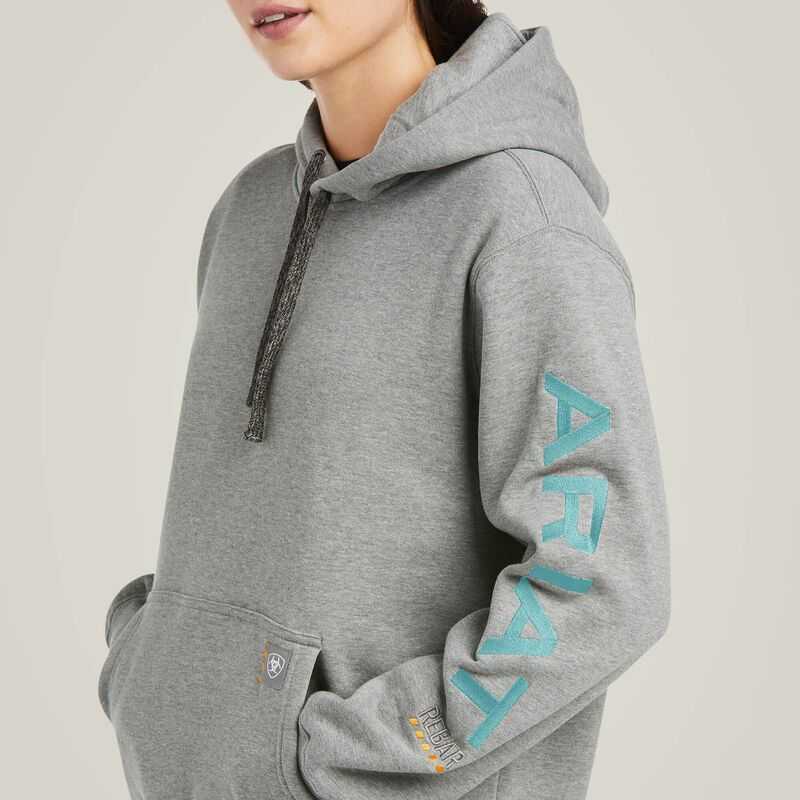 Ariat Rebar Graphic Hoodie Grey | 341XRGIJD