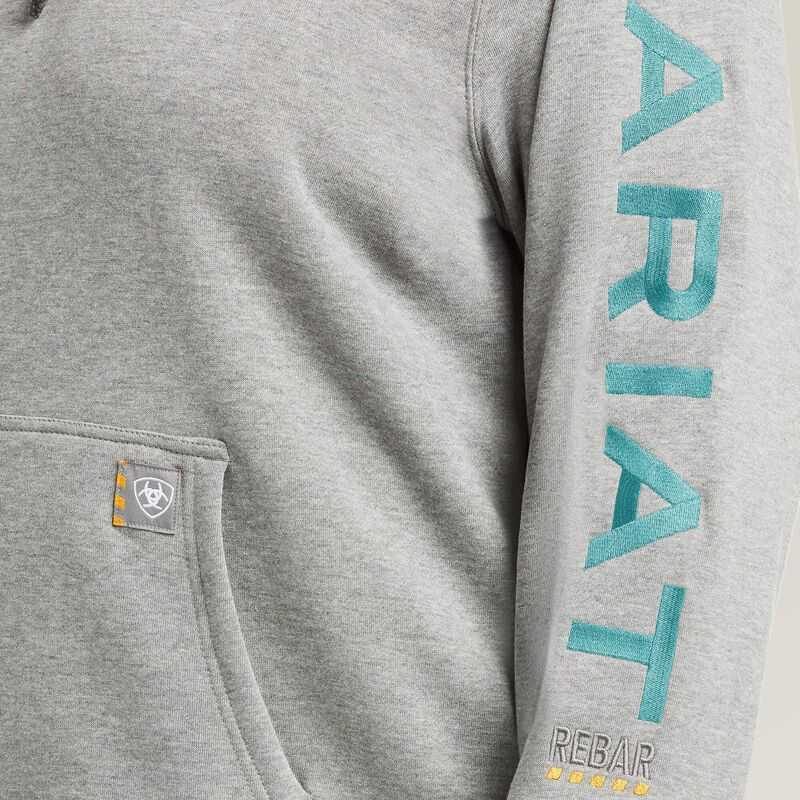 Ariat Rebar Graphic Hoodie Grey | 341XRGIJD