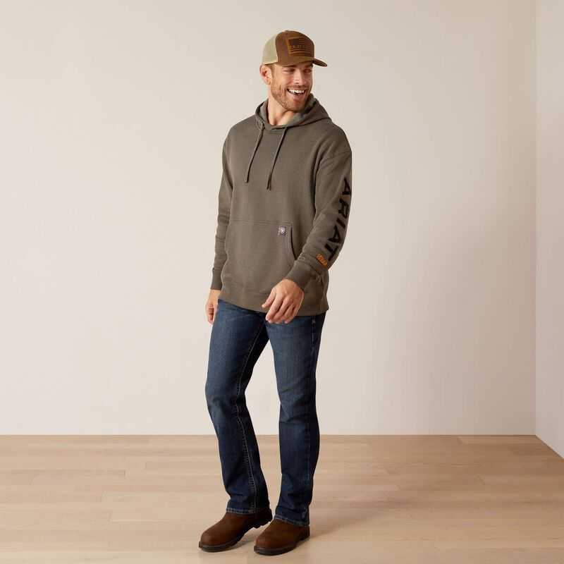 Ariat Rebar Graphic Hoodie Olive / Black | 457ACKNLJ