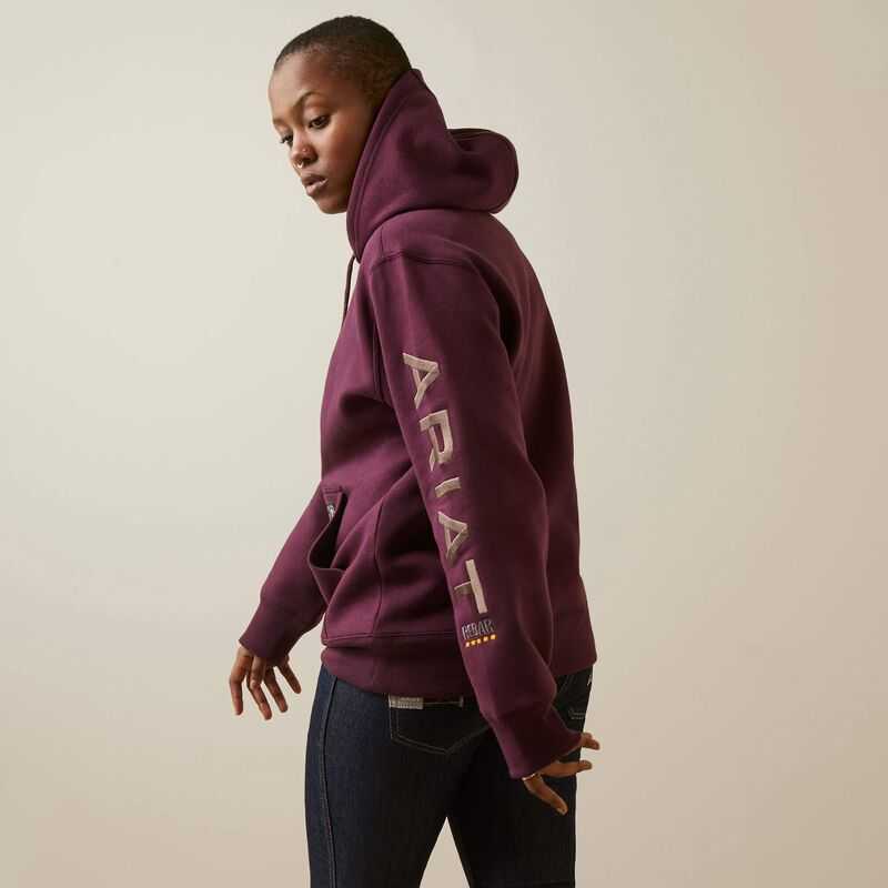 Ariat Rebar Graphic Hoodie Purple | 568XNSKIY